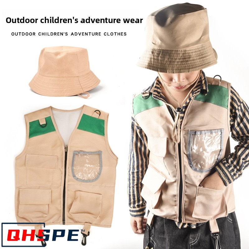 Outdoor Adventure Kit For Boys - 어린이 탐험가 조끼 및 모자 의상