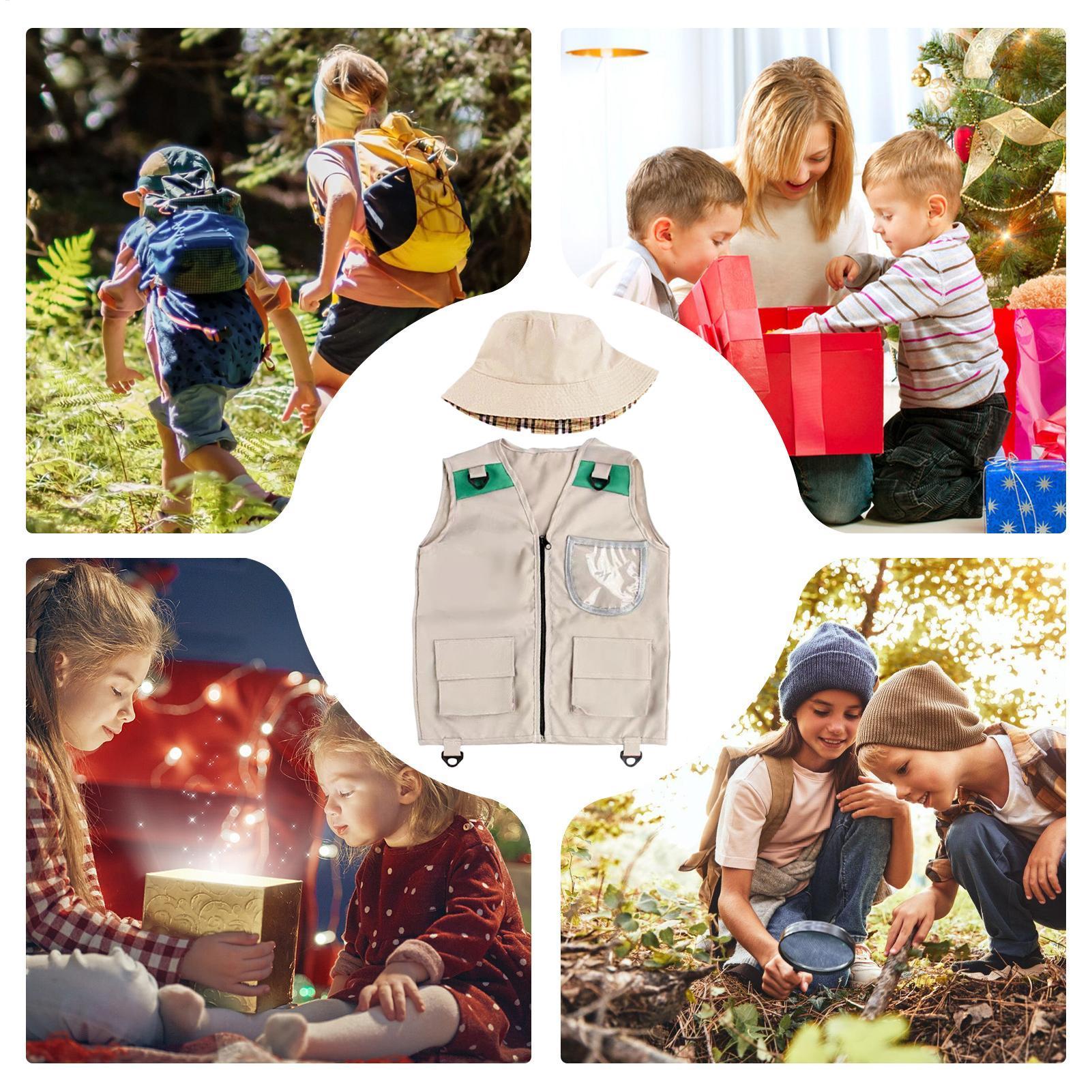 어린이 탐험가 조끼와 모자 코스튬 사파리 카고 조끼 남 - Outdoor Adventure Kit For Boys 리뷰 및 가격