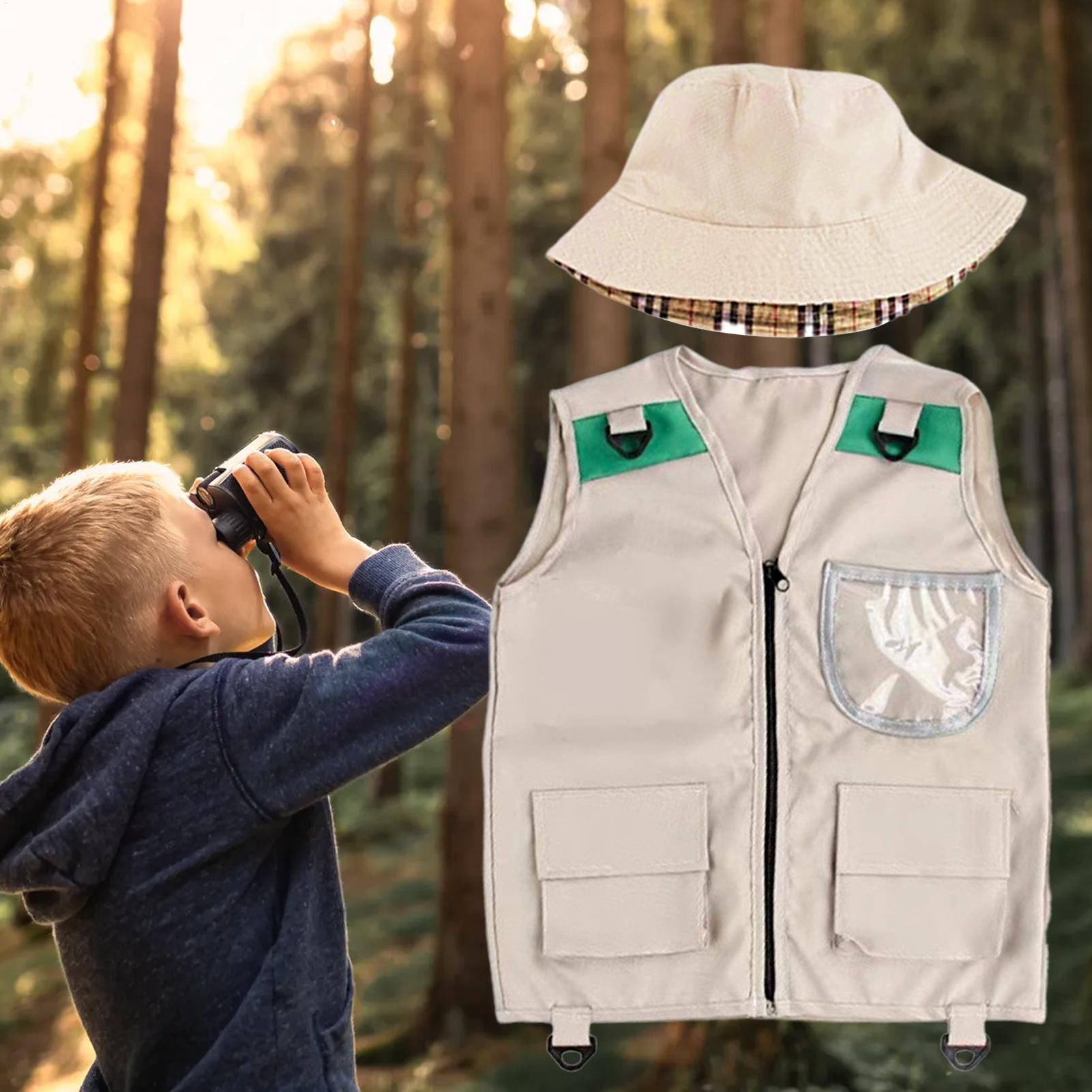 어린이 탐험가 조끼와 모자 코스튬 사파리 카고 조끼 남 - Outdoor Adventure Kit For Boys 리뷰 및 가격