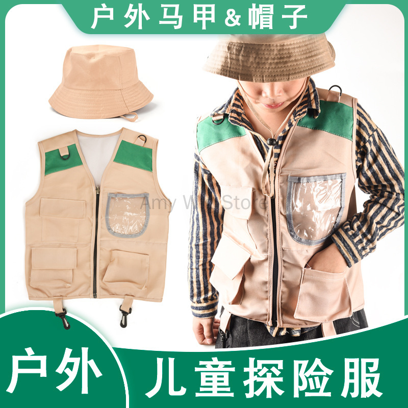 어린이 탐색기 조끼와 모자 의상 사파리화물 조끼 소년  - Outdoor Adventure Kit For Boys 리뷰 및 가격