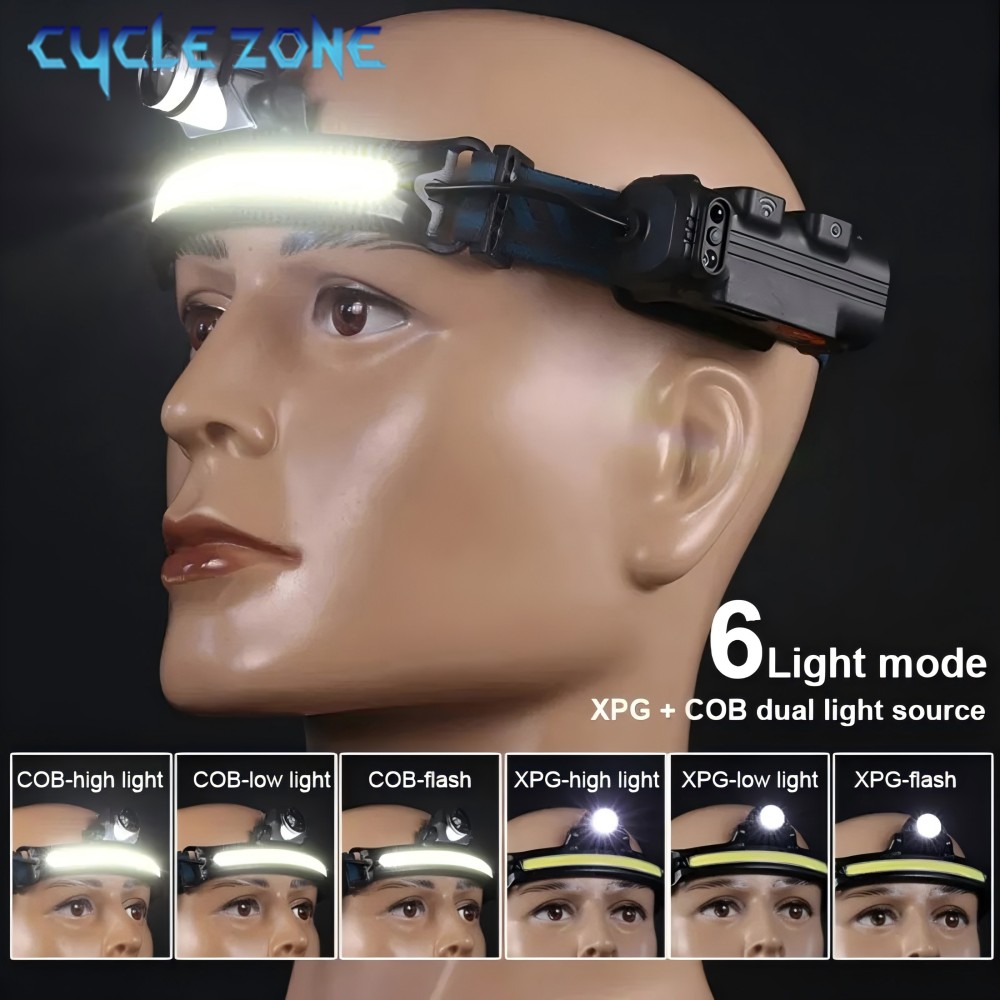 강력한 LED 센서 전조등 줌 COB 헤드라이트 충전식 - Outdoor Adventure Zone 리뷰 및 가격