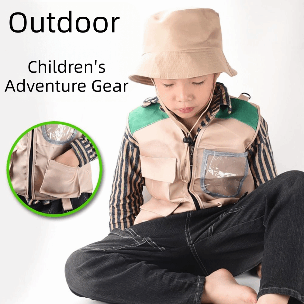 다채로운 색상의 어린이용 탐험가 모자와 조끼 세트, 옷 - Outdoor Adventure Kit For Kids 리뷰 및 가격